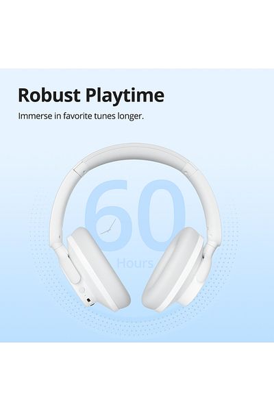 Tronsmart Sounfii Q20 ANC Headphones, Wireless Bluetooth Headphones 60H Playtime Customize EQ, White