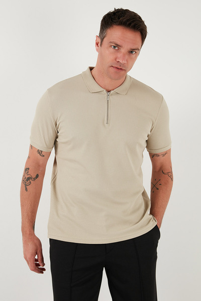 Buratti Cotton Regular Fit Half Zipper 3 Pack Polo Neck t Shirt Men's Polo Neck t Shirt 590