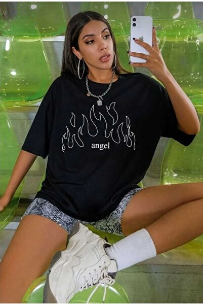 TekTarzz تيشيرت بتصميم مطبوع عليه Angel للجنسين