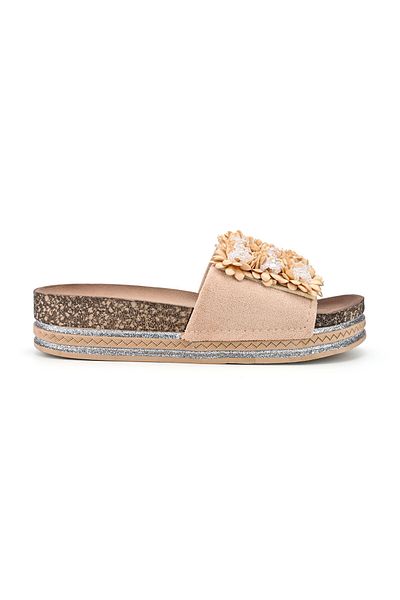 Tmall Women's Casual Slippers, Made Of Eco-friendly Suede, Sa43, Beige