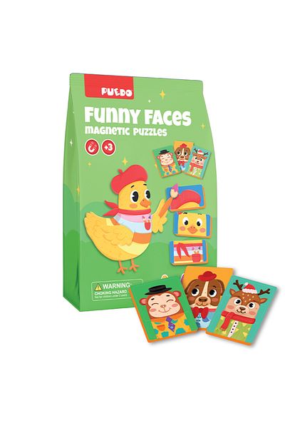 PUEDO Magnetic Puzzle - Funny Faces