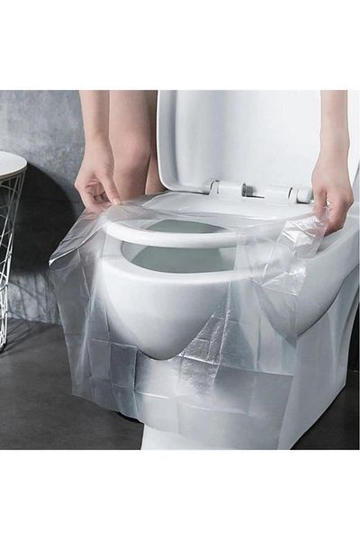 Pisicik 50 Pcs Disposable Toilet Seat Cover Pad Protector Hygienic Disposable Toilet Seat Cover Bag