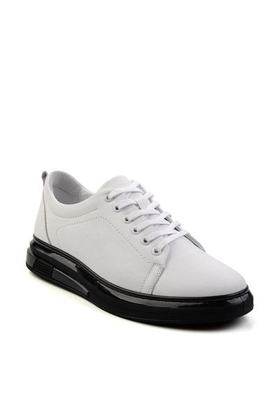 Bambi Λευκά Δερμάτινα Ανδρικά Παπούτσια Casual E01018033343