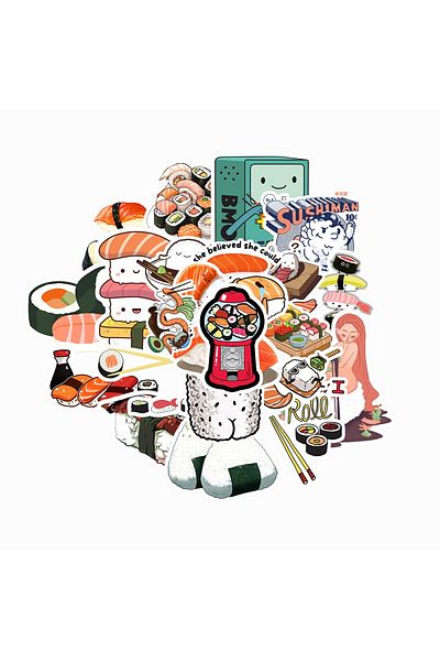 dadi ramba Sushi Sticker Pack -Bullet Journal- Agenda -Laptop Sticker Decal