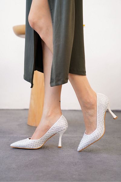 GOFFSHOES Pantofi stiletto cu toc Roday Stone de damă - alb