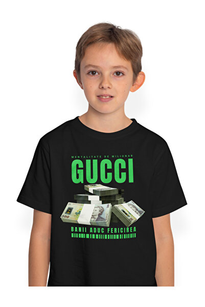 StoryGift Romania Tricou Copii Baieti _Gucci_ - Banii Aduc Fericirea 100% Bum...
