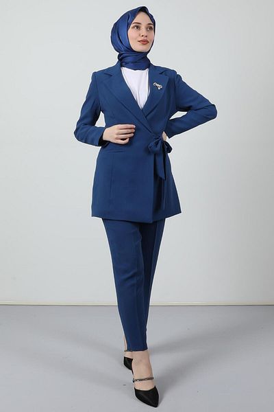 GİYZAMİLA Stoned Brochure Suit Dark Blue