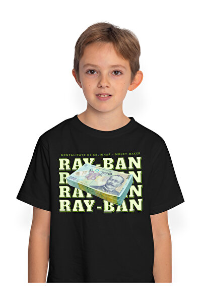 StoryGift Romania Tricou Copii Baieti _Ray-Ban_ - 100 Lei Romanesti 100% Bumb...