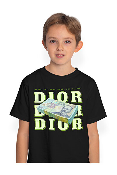 StoryGift Romania Tricou Copii Baieti __Dior_ - 100 Lei Romanesti 100% Bumbac...