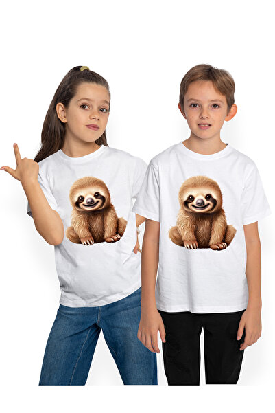 StoryGift Romania Tricou Copii cu animalul Sloth/lenes fericit, ilustratie, z...