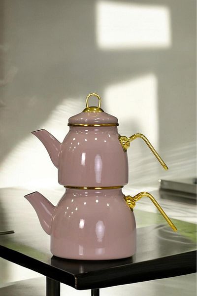 Akkoyunlu home Powder Enamel Teapot Set