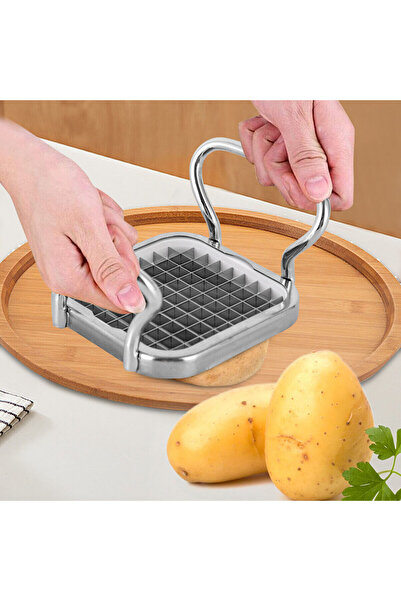 abnturk Paslanmaz Çelik Patates Kesici Sebze Meyve Dilimleyici Doğrayıcı Aparat
