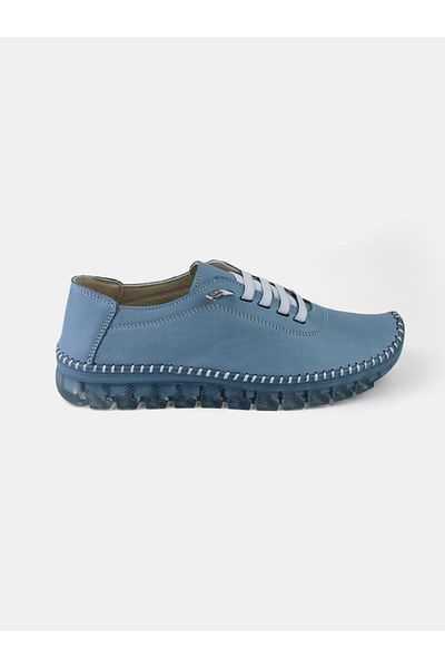 MAGGIO Pantofi de damă din piele naturală, albastru, zilnic, confortabili, cu talpă flexibilă, se potrivesc strâmte, cumpărați o mărime mai mare