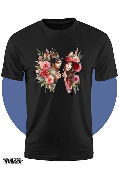 StoryGift Romania Children's T-shirt with a woman and a man, roses, nature, gift, couple, Valentine's Day