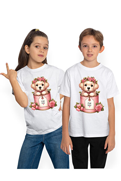 StoryGift Romania Tricou Copii cu o catelusa Golden Retriever care iese dintr...