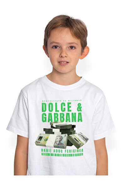 StoryGift Romania Tricou Copii Baieti _Dolce & Gabbana_ - Banii Aduc Fericire...