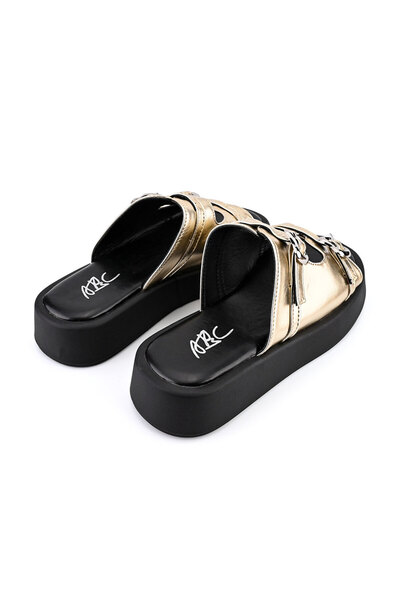 Tmall Papuci Casual De Dama,Din piele ecologica,SA35,Auriu