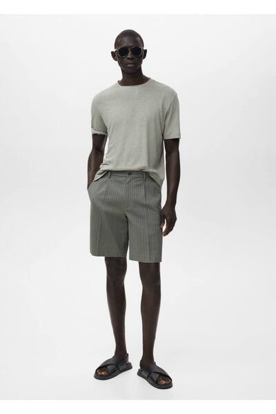 MANGO Man Dar kesim chino pamuklu bermuda şort