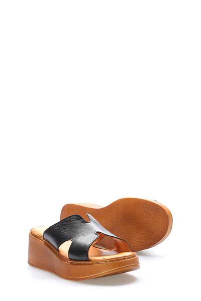 FAST STEP Papuci de damă din piele naturală cu toc pană 972ZA1260