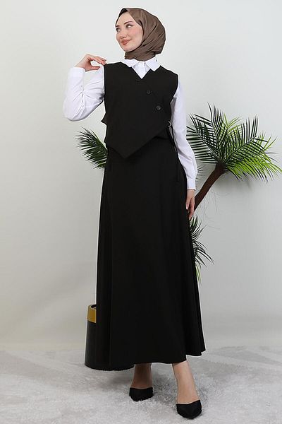 giz astore Skirted Asymmetrical Suit Bitter Brown