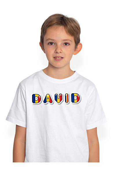StoryGift Romania Tricou Copii Baieti Cu Numele David, Romania, Suporter, Ste...