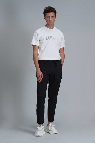 Lufian Μπλουζάκι Benjamin Modern Graphic Pattern - Off White