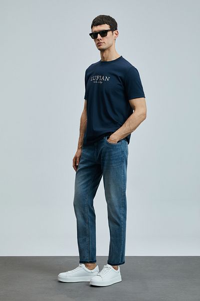 Lufian Pantaloni pentru bărbați Bruno Smart Jean, slim fit, albastru