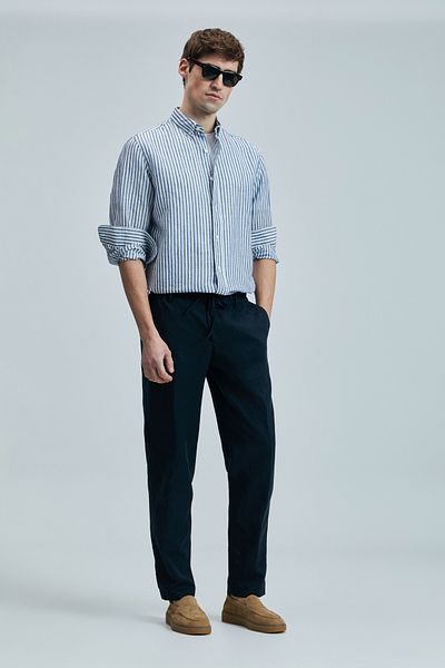 Lufian Bert Smart Men's Chino Pants Slim Fit Navy Blue