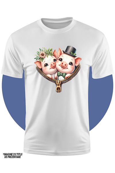 StoryGift Romania Tricou Copii cu 2 purcelusi care stau intr-un buzunar, ilustratie, prietenie, micuti, afec