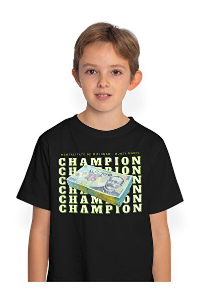StoryGift Romania Tricou Copii Baieti _Champion_ - 100 Lei Romanesti 100% Bum...
