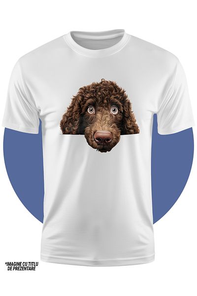 StoryGift Romania Tricou Copii Cu O Catelusa Blanoasa Care Priveste Uimita, Ilustratie, Putin Speriata, Pent
