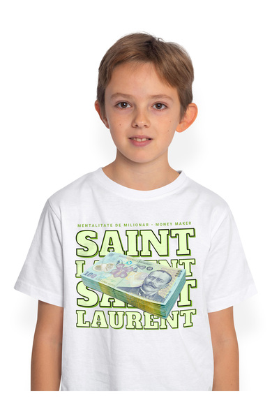 StoryGift Romania Tricou Copii Baieti __Saint Laurent_ - 100 Lei Romanesti 10...