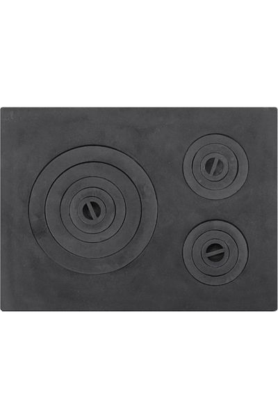 flores Cast iron stove top, frameless, 3 burners, 650 x 470 mm