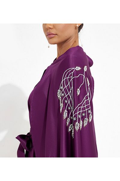 Rosette Abaya تدفق أرجواني