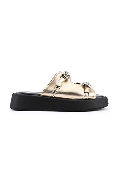 Tmall Women's Casual Slippers, Made of Eco-leather, SA35, Gold