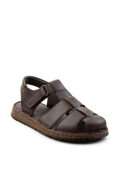 Bambi Brown Leather Men's Sandals E05433011043