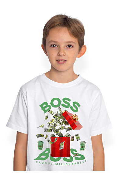 StoryGift Romania Boys' Kids' T-Shirt _Boss_ - Millionaire's Gift 100% Cotton...