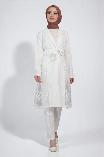 Missvalle Δαντελένιο Κοστούμι Λευκό 9331