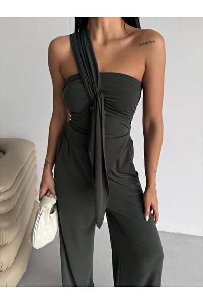 LUC official Kadın asimetrik kesim bluz pantolon takım