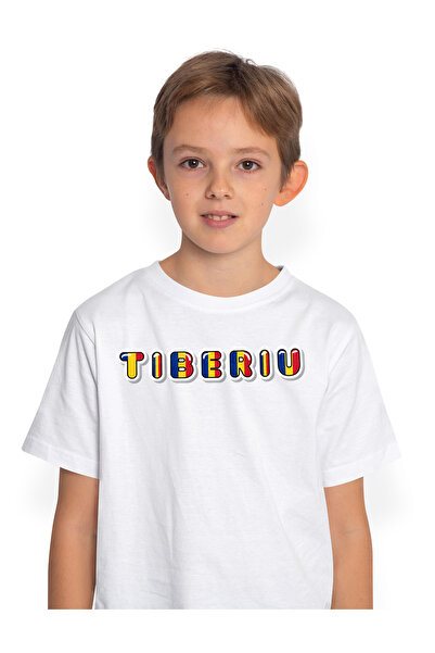 StoryGift Romania Tricou Copii Baieti Cu Numele Tiberiu, Romania, Suporter, S...