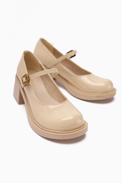 Limoya Mirka Bej Rugan Bantlı Kadın Loafer Ayakkabı