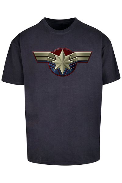 F4NT4STIC Herren Captain Marvel Brustemblem mit schwerem Oversize-T-Shirt