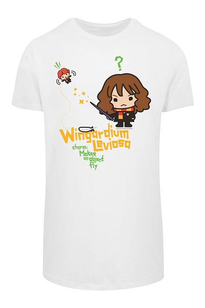 F4NT4STIC Damen Harry Potter Hermine Granger Wingardium Leviosa mit verlängertem Schulter-T-Shirt
