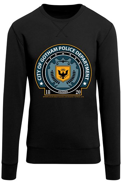 F4NT4STIC Herren DC Comics Batman Gotham Police Dept Brustdruck mit leichtem Rundhals-Sweatshirt