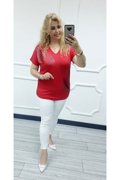 Esina Women's Viscose Blouse with Stone Detail