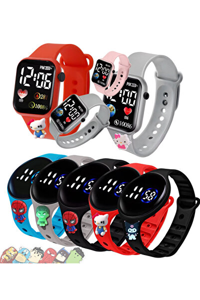 Onkatech Su Geçirmez Figürlü Dijital Led Ekran Işıklı Akıllı Çocuk Saati