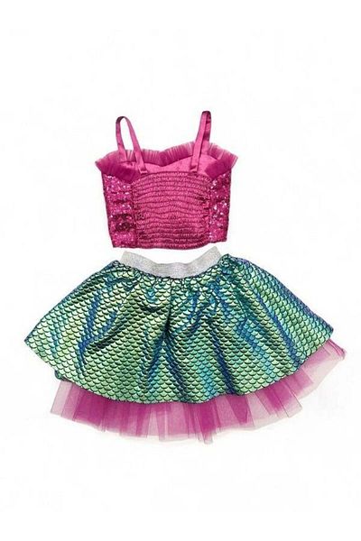 Okay Girl's Cropped Tutu Mermaid Costume