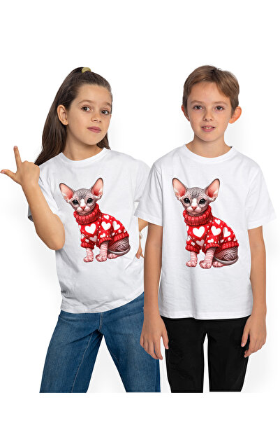 StoryGift Romania Tricou Copii cu o pisicuta Sfinx care poarta o bluza groasa...