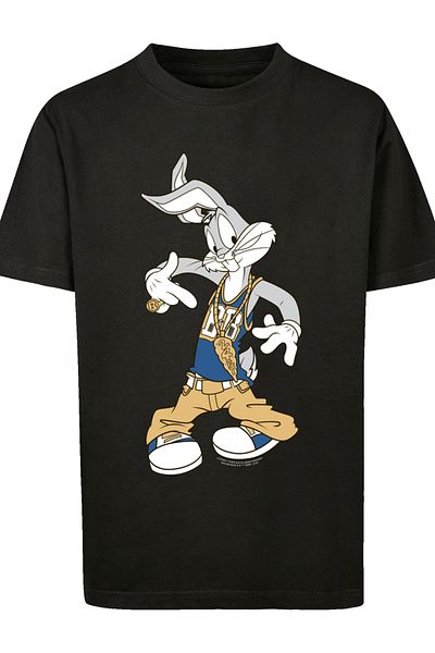 F4NT4STIC Kinder Looney Tunes Bugs Bunny Rapper -BLK with Kids Basic Tee