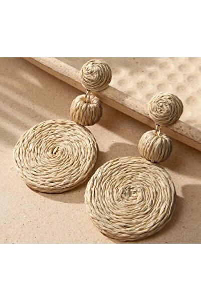 Dgt Luxury Bohemian Woven Straw, Summer, Beach Earrings